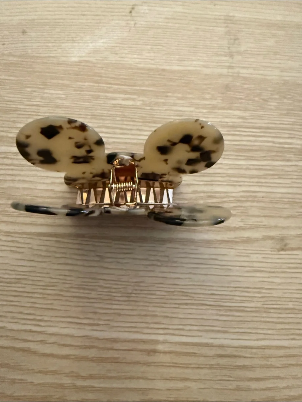 Tortoiseshell Mickey Hair Clip - Neutral Brown Pattern
